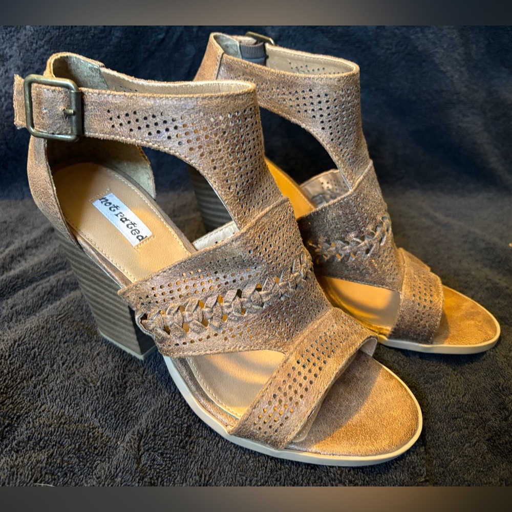Not Rated Women's Brown Peep-Toe Heels
